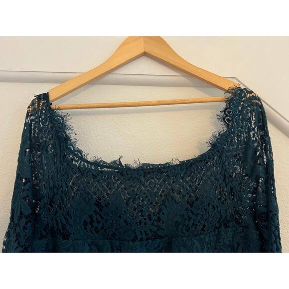 City Chic Floral Lace Maxi Dress Womens 18 Whimsigoth Forest Fairy Green Formal - Picture 13 of 15